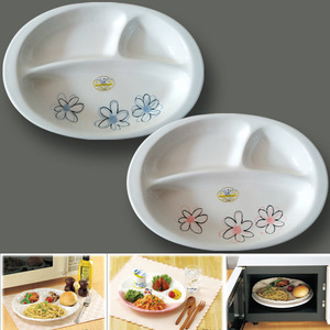 일본 SANTO/도자기식판(런치플레이트)/전자렌지용 화이트식판/오븐용 접시/식판