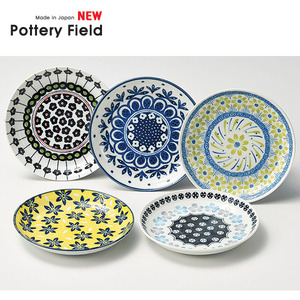 일본 아와사카/Pottery Field-빵 플레이트(셋트5인용)/폴란드풍 도자기/클래식&amp;모던/선물용Good